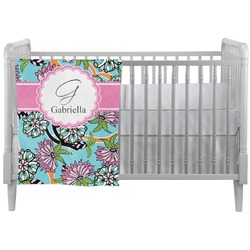Summer Flowers Crib Comforter / Quilt (Personalized)