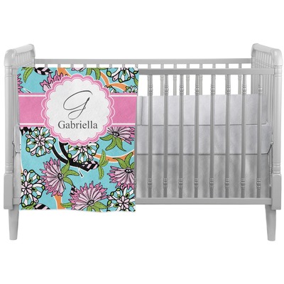 Summer Flowers Crib Comforter / Quilt (Personalized)