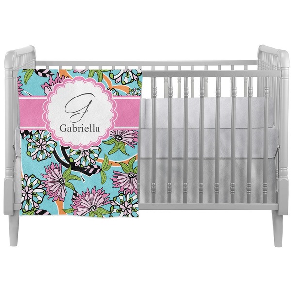 Custom Summer Flowers Crib Comforter / Quilt (Personalized)