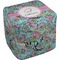 Summer Flowers Cube Poof Ottoman (Top)