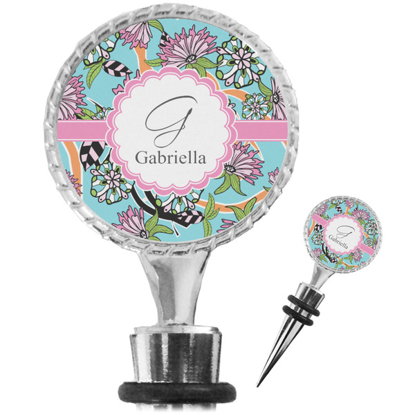 Custom Summer Flowers Wine Bottle Stopper (Personalized)