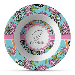 Summer Flowers Plastic Bowl - Microwave Safe - Composite Polymer (Personalized)