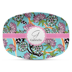 Summer Flowers Plastic Platter - Microwave & Oven Safe Composite Polymer (Personalized)