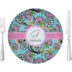 Summer Flowers 10" Glass Lunch / Dinner Plates - Single or Set (Personalized)