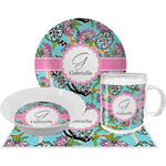 Summer Flowers Dinner Set - Single 4 Pc Setting w/ Name and Initial