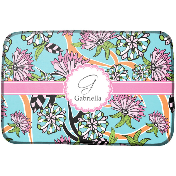 Custom Summer Flowers Dish Drying Mat (Personalized)