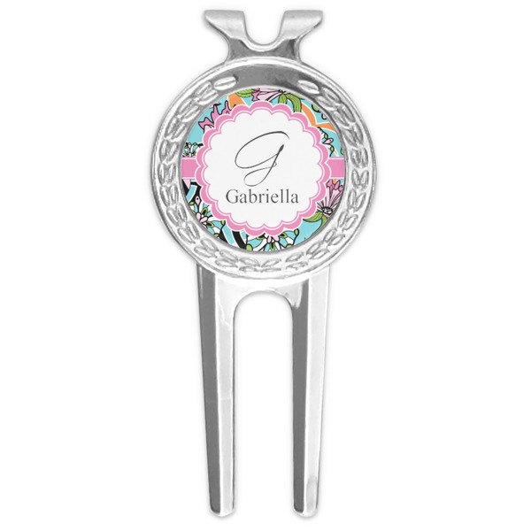 Custom Summer Flowers Golf Divot Tool & Ball Marker (Personalized)
