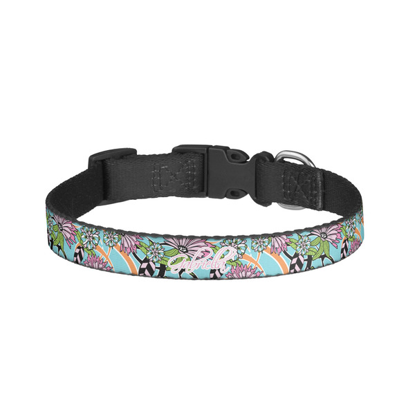 Custom Summer Flowers Dog Collar - Large (Personalized)