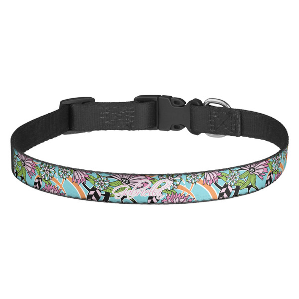 Custom Summer Flowers Dog Collar - Medium (Personalized)