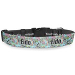 Summer Flowers Deluxe Dog Collar - Medium (11.5" to 17.5") (Personalized)