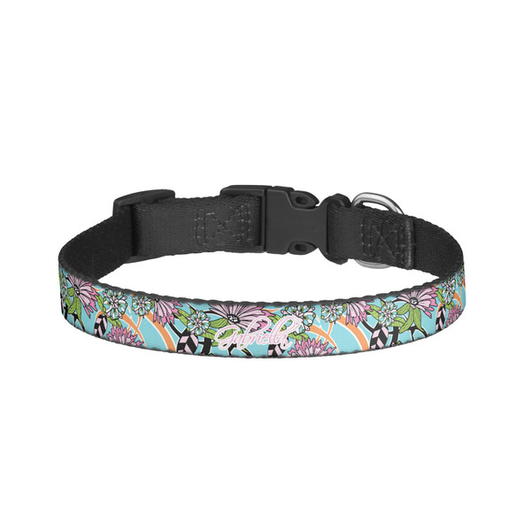 Custom Summer Flowers Dog Collar - Small (Personalized)