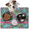 Summer Flowers Dog Food Mat - Medium LIFESTYLE