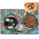 Summer Flowers Dog Food Mat - Small w/ Name and Initial