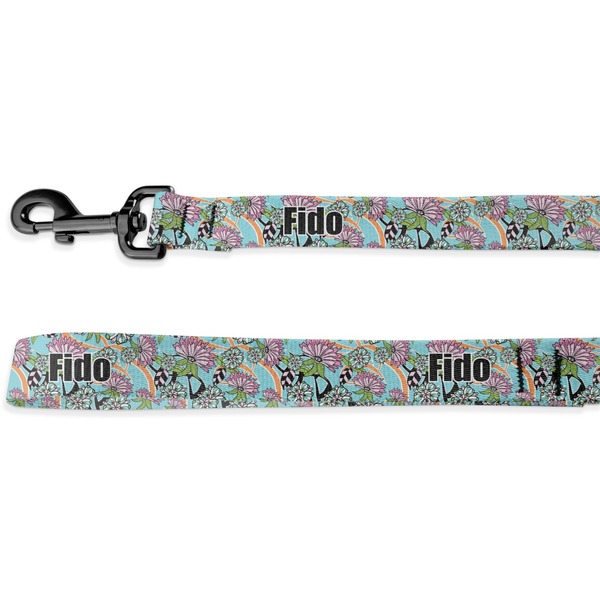 Custom Summer Flowers Deluxe Dog Leash - 4 ft (Personalized)