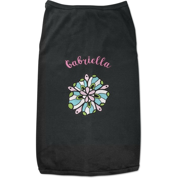 Custom Summer Flowers Black Pet Shirt - M (Personalized)