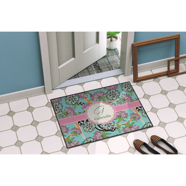 Summer Flowers Door Mat Lifestyle
