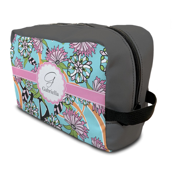 Custom Summer Flowers Toiletry Bag / Dopp Kit (Personalized)