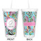 Summer Flowers Double Wall Tumbler with Straw - Approval