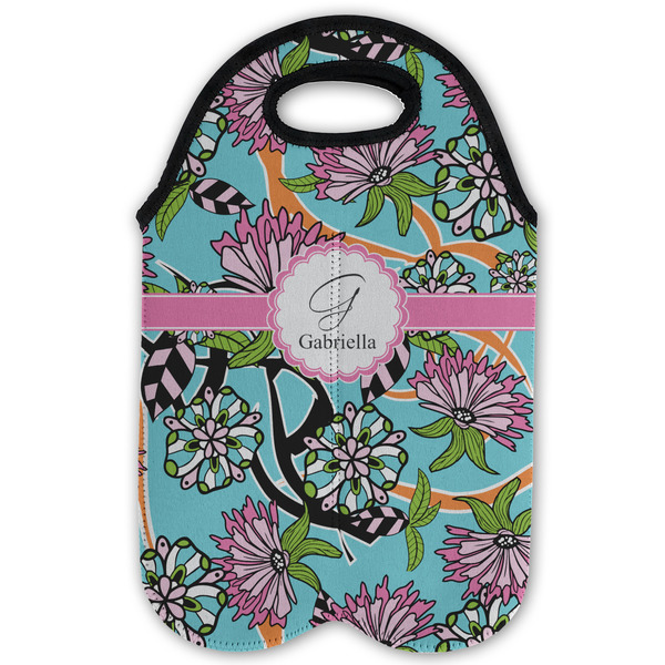 Summer Flowers Double Wine Tote - Flat (new)