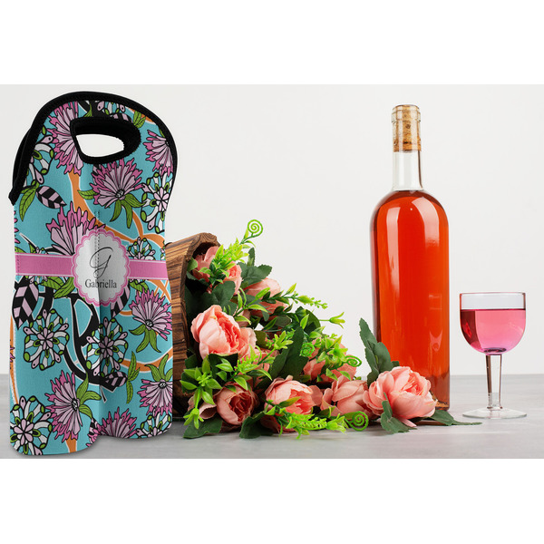Summer Flowers Double Wine Tote - LIFESTYLE (new)