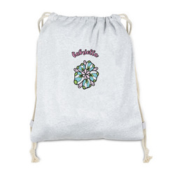 Summer Flowers Drawstring Backpack - Sweatshirt Fleece - Double Sided (Personalized)