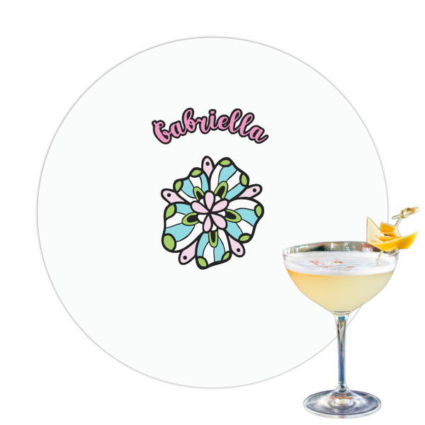Custom Summer Flowers Printed Drink Topper (Personalized)