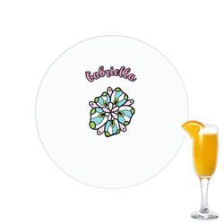 Summer Flowers Printed Drink Topper - 2.15" (Personalized)