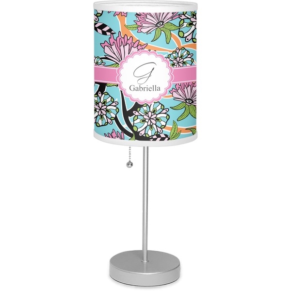 Custom Summer Flowers 7" Drum Lamp with Shade (Personalized)