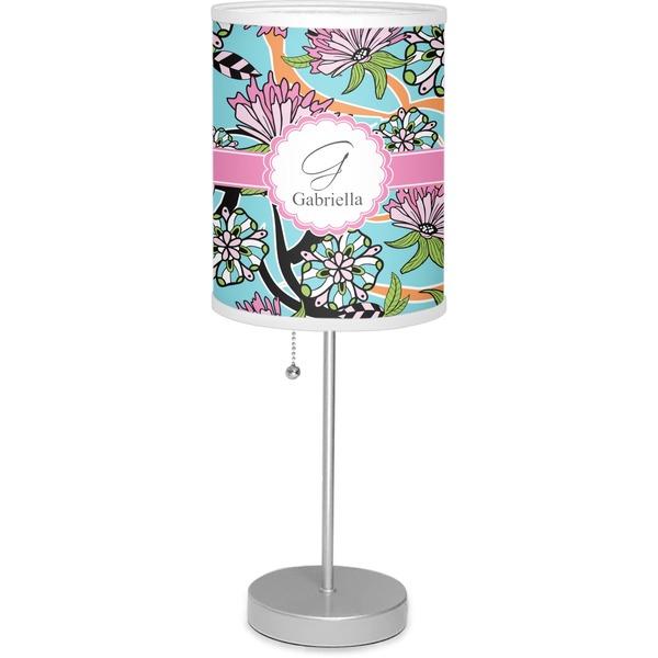 Custom Summer Flowers Lamp with Drum Shade (Personalized)