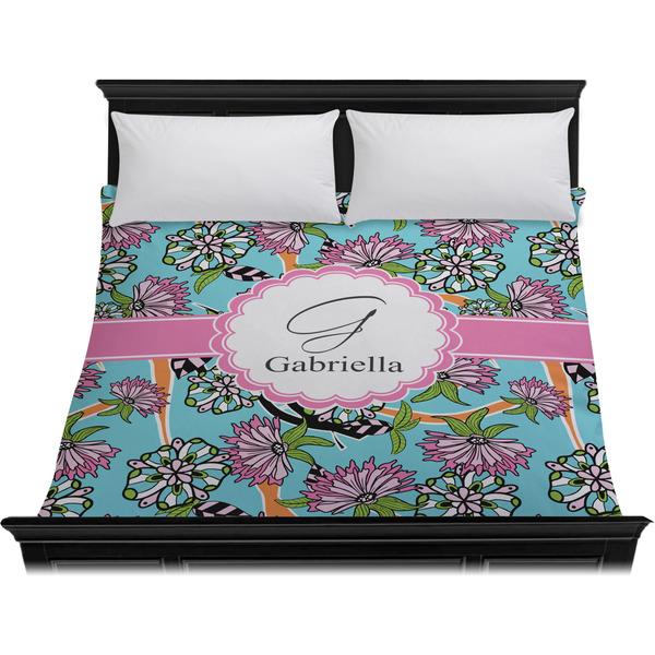 Summer Flowers Duvet Cover - King - On Bed - No Prop