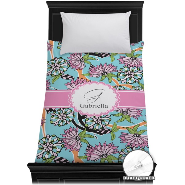 Custom Summer Flowers Duvet Cover - Twin (Personalized)