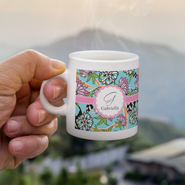 Summer Flowers Espresso Cup - 3oz LIFESTYLE (new hand)