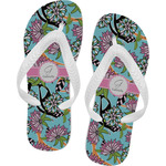 Summer Flowers Flip Flops - Large (Personalized)