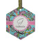 Summer Flowers Frosted Glass Ornament - Hexagon