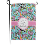 Summer Flowers Small Garden Flag - Single Sided w/ Name and Initial