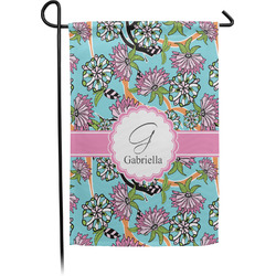 Summer Flowers Small Garden Flag - Single Sided w/ Name and Initial