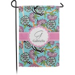 Summer Flowers Small Garden Flag - Double Sided w/ Name and Initial