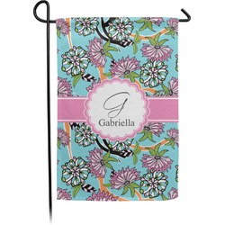 Summer Flowers Small Garden Flag - Double Sided w/ Name and Initial