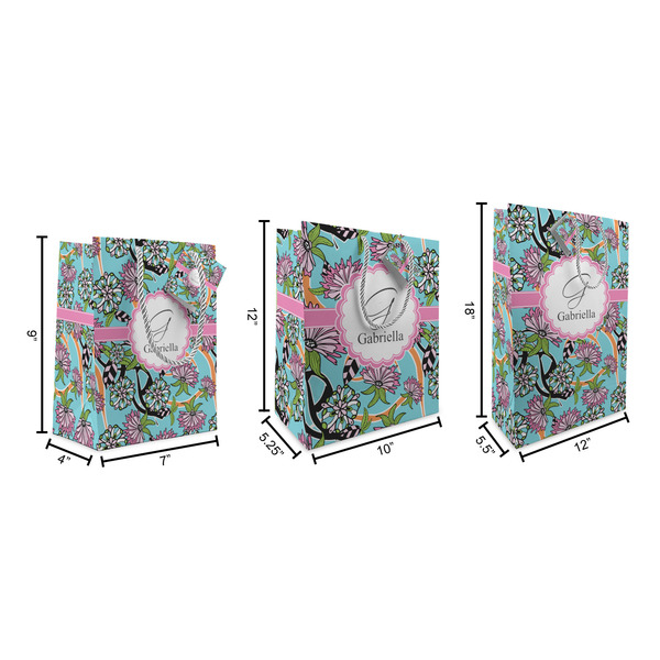 Summer Flowers Gift Bags - All Sizes - Dimensions