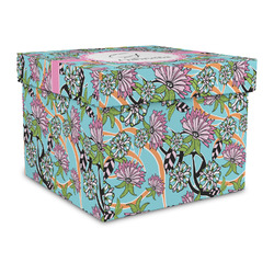 Summer Flowers Gift Box with Lid - Canvas Wrapped - Large (Personalized)