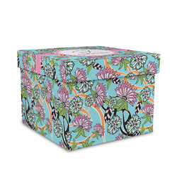 Summer Flowers Gift Box with Lid - Canvas Wrapped - Medium (Personalized)