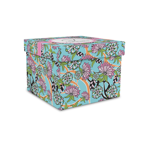 Custom Summer Flowers Gift Box with Lid - Canvas Wrapped - Small (Personalized)