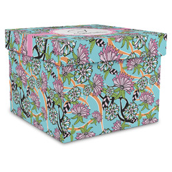 Summer Flowers Gift Box with Lid - Canvas Wrapped - X-Large (Personalized)
