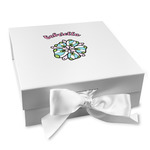 Summer Flowers Gift Box with Magnetic Lid - White (Personalized)