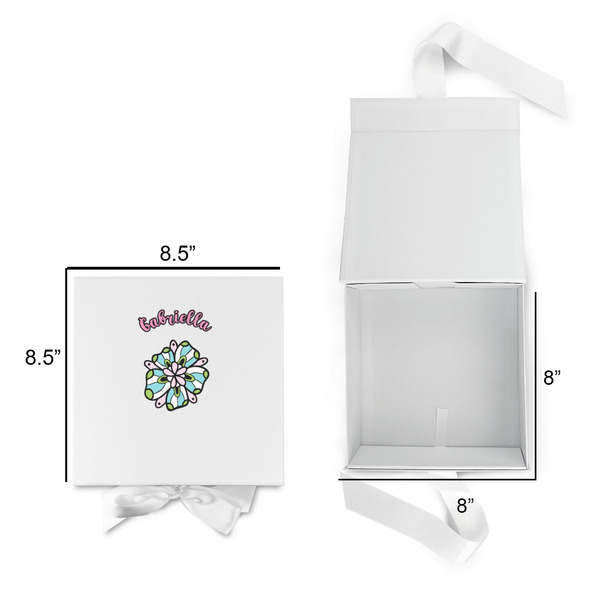 Summer Flowers Gift Boxes with Magnetic Lid - White - Open & Closed