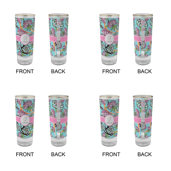 Summer Flowers Glass Shot Glass - 2 oz - Set of 4 - APPROVAL