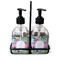 Summer Flowers Glass Soap & Lotion Bottle Set (Personalized)