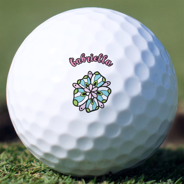 Custom Summer Flowers Golf Balls - Titleist Pro V1 - Set of 3 (Personalized)