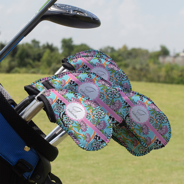 Custom Summer Flowers Golf Club Iron Cover - Set of 9 (Personalized)