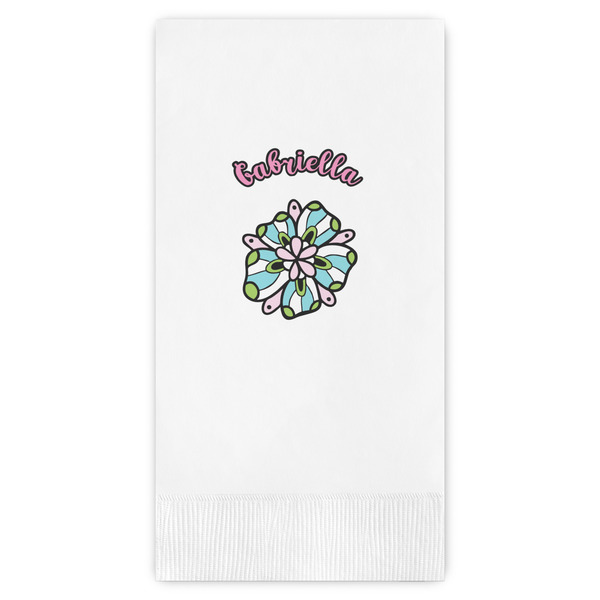 Custom Summer Flowers Guest Napkins - Full Color - Embossed Edge (Personalized)